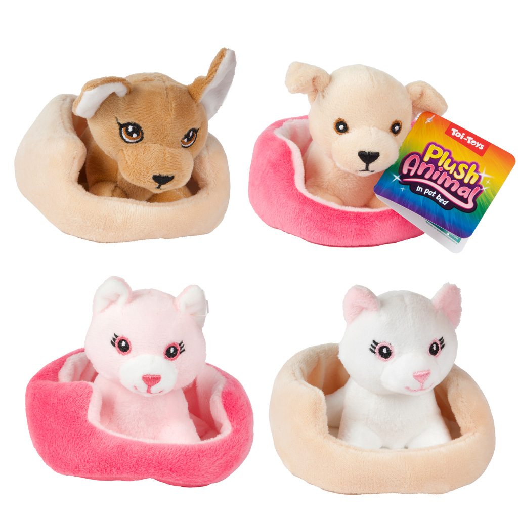 Süße Plüschtiere mit Liegeplatz, verschiedene Ausführungen, 1 Stück
