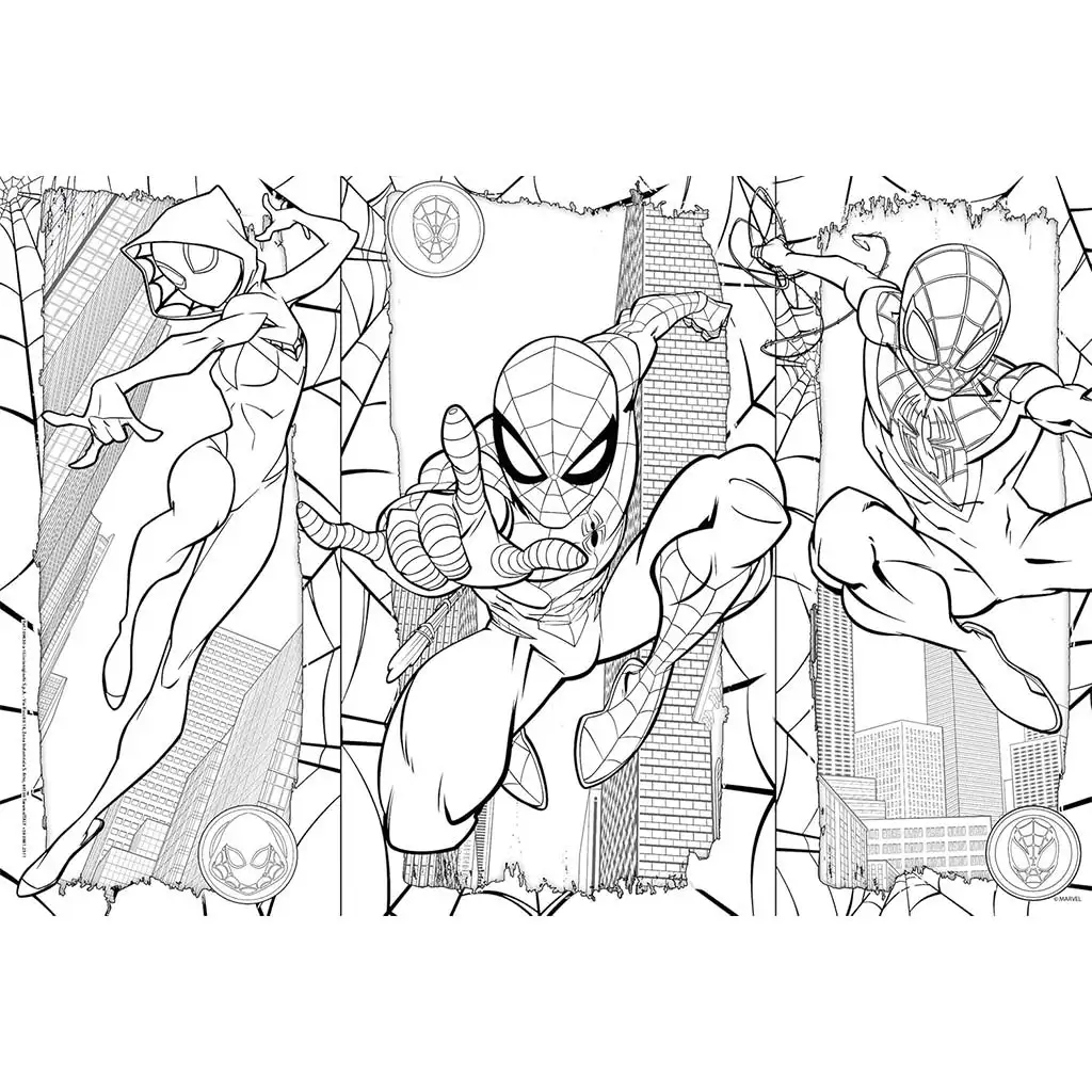 Spider-Man 2-in-1 Maxi 2x60-teiliges Puzzle und Malbuch 50x35cm – Lisciani kép 2