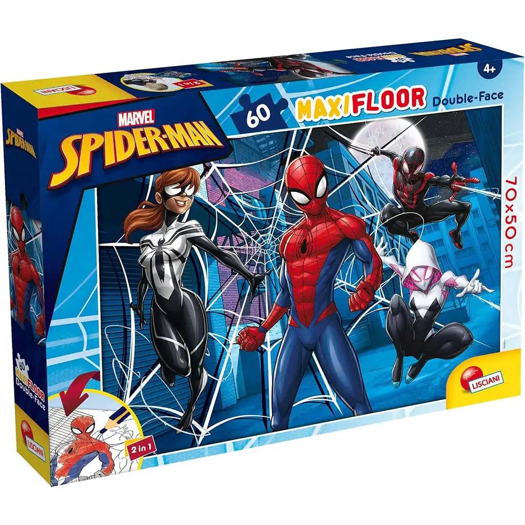 Pókember 2 az 1-ben maxi 60db-os puzzle és színező 70x50cm - Lisciani kép 1