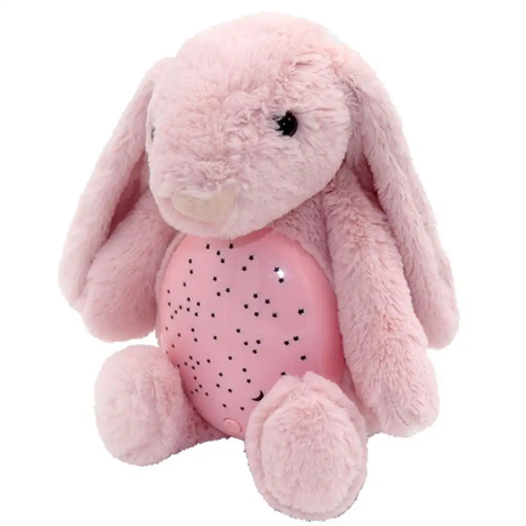 Rosa Plüschhase mit Projektor 25x27x19cm kép 2