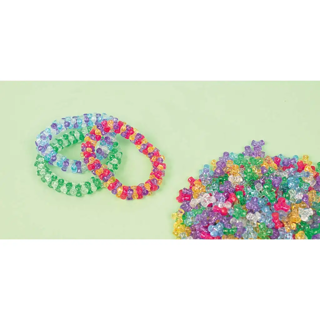 PlayBox: Propellerförmige glitzernde auffädelbare Perlen, 2200 Stück