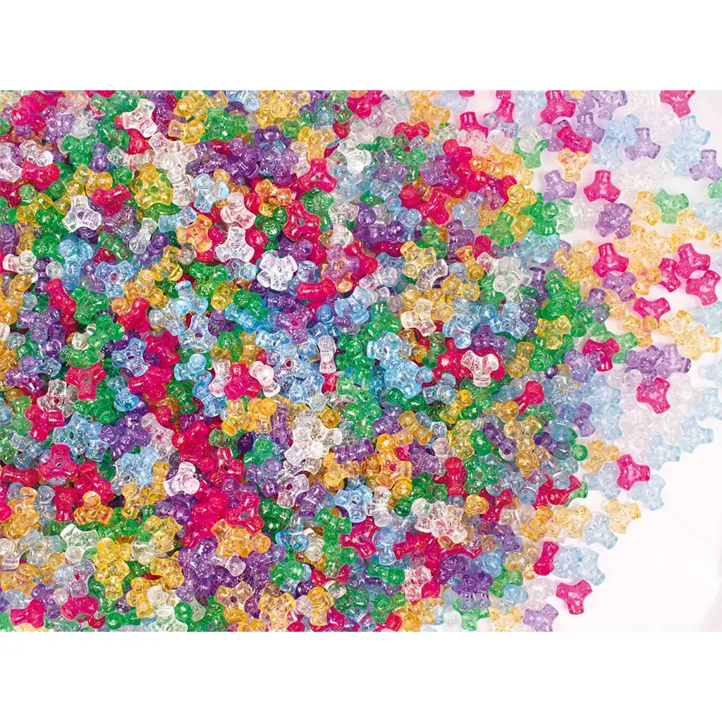 PlayBox: Propellerförmige glitzernde auffädelbare Perlen, 2200 Stück kép 2