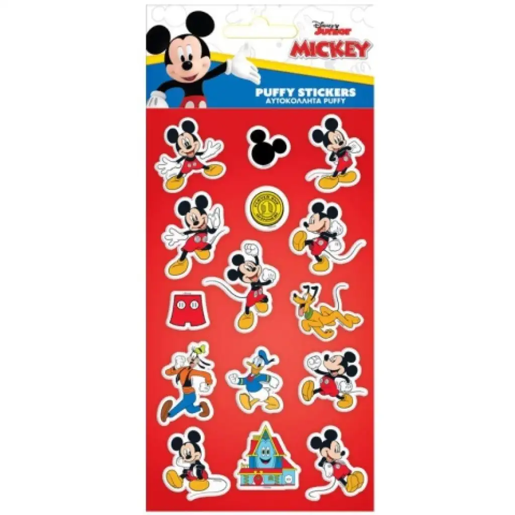 Mickey Maus und seine Freunde 3D Puffy Sticker Set auf einem 10x22cm Bogen kép 1
