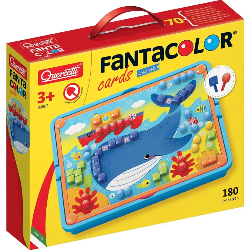 Quercetti: Fanta Color Cards Tiere kreatives Steckspiel-Set kép 3