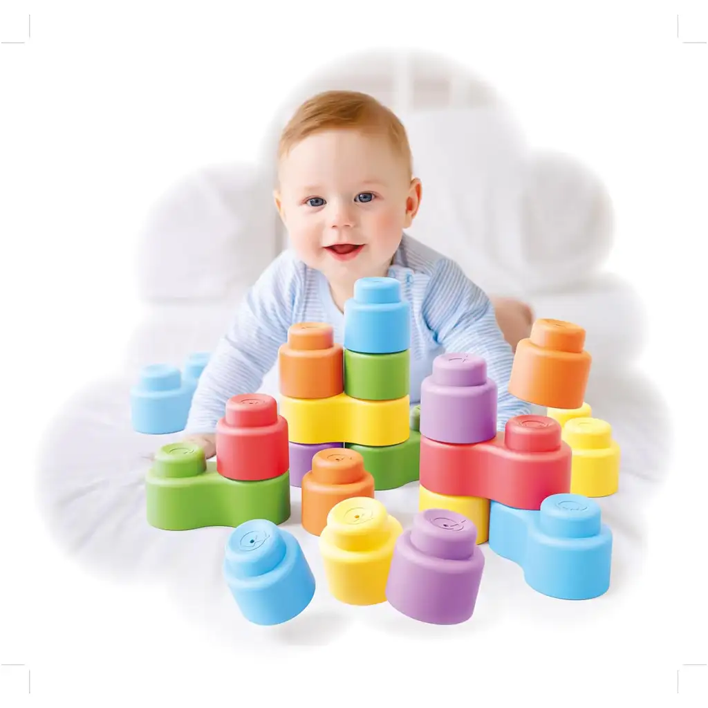 Quercetti: Momy Soft 32-tlg. weiches Baustein-Set kép 3