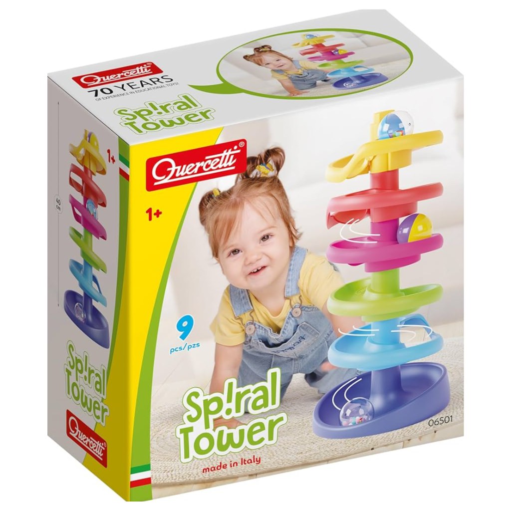 Quercetti: Spiral Tower Kugelbahn-Set 10-teilig