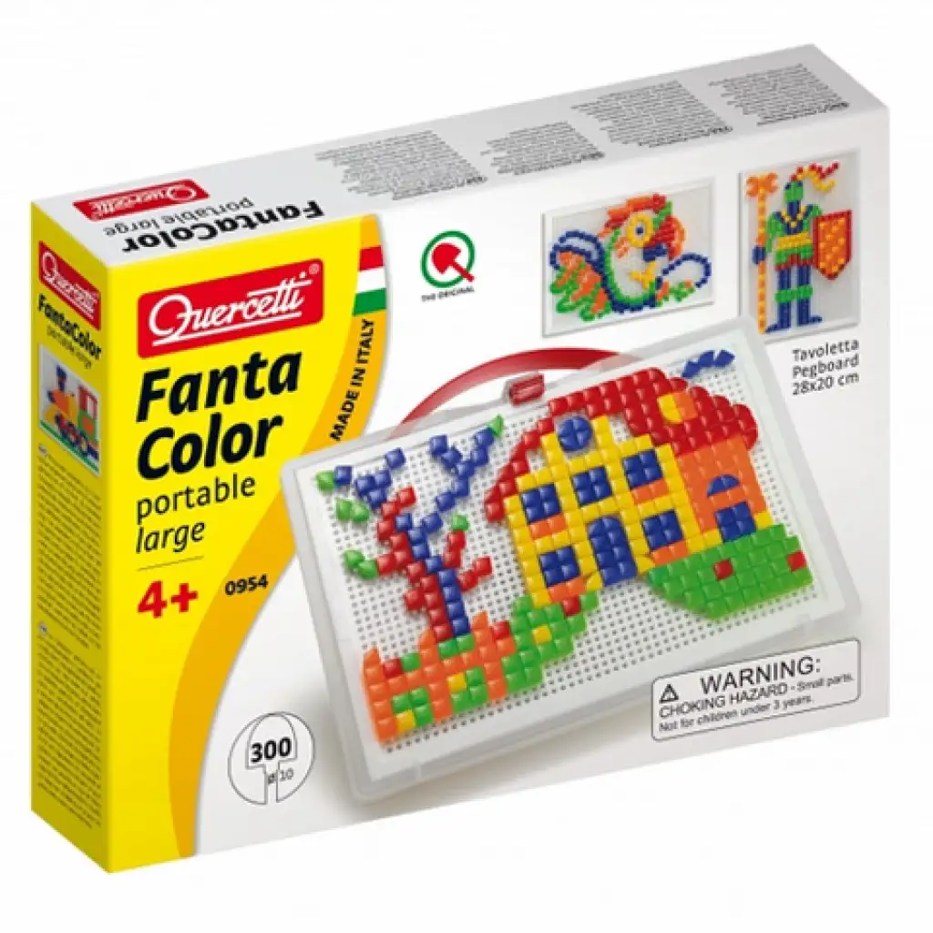 Quercetti: Eckiger Steckmosaik-Bausatz-Haus mit 300 Teilen