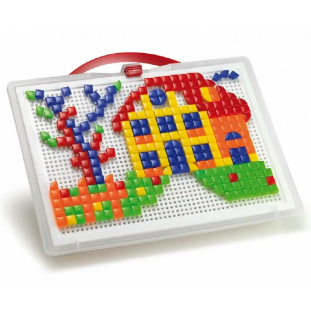 Quercetti: Eckiger Steckmosaik-Bausatz-Haus mit 300 Teilen kép 2