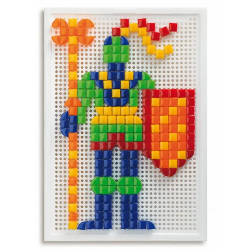 Quercetti: Eckiger Steckmosaik-Bausatz-Haus mit 300 Teilen kép 3