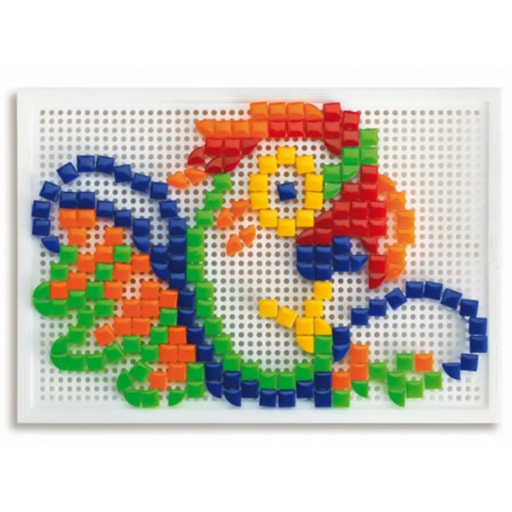 Quercetti: Eckiger Steckmosaik-Bausatz-Haus mit 300 Teilen kép 4