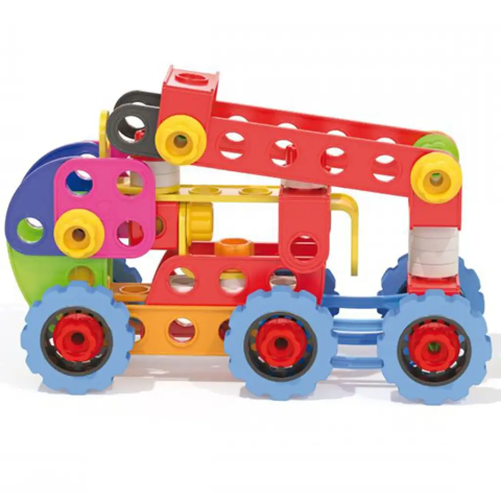 Quercetti: Tecno Jumbo Arbeitsmaschinen Bausatz 84-teilig kép 2