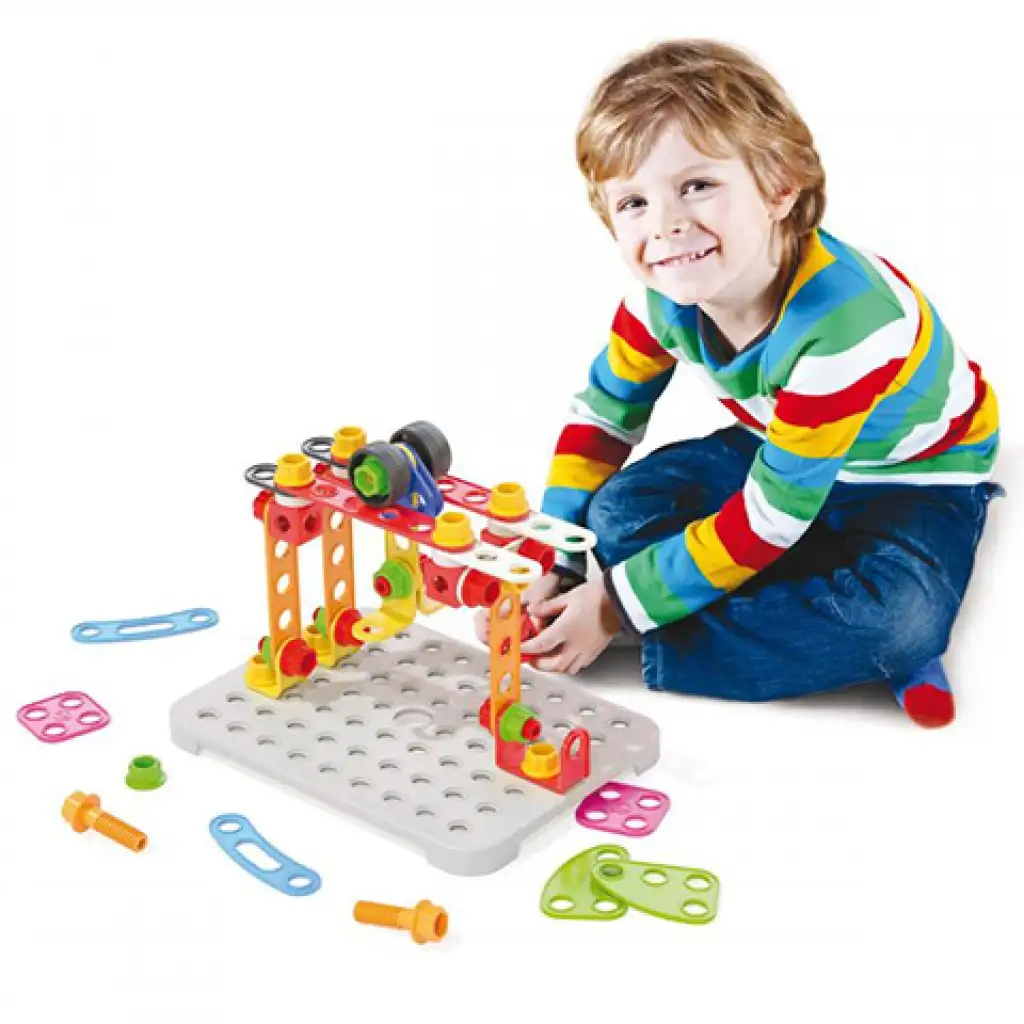 Quercetti: Tecno Jumbo Arbeitsmaschinen Bausatz 84-teilig kép 3