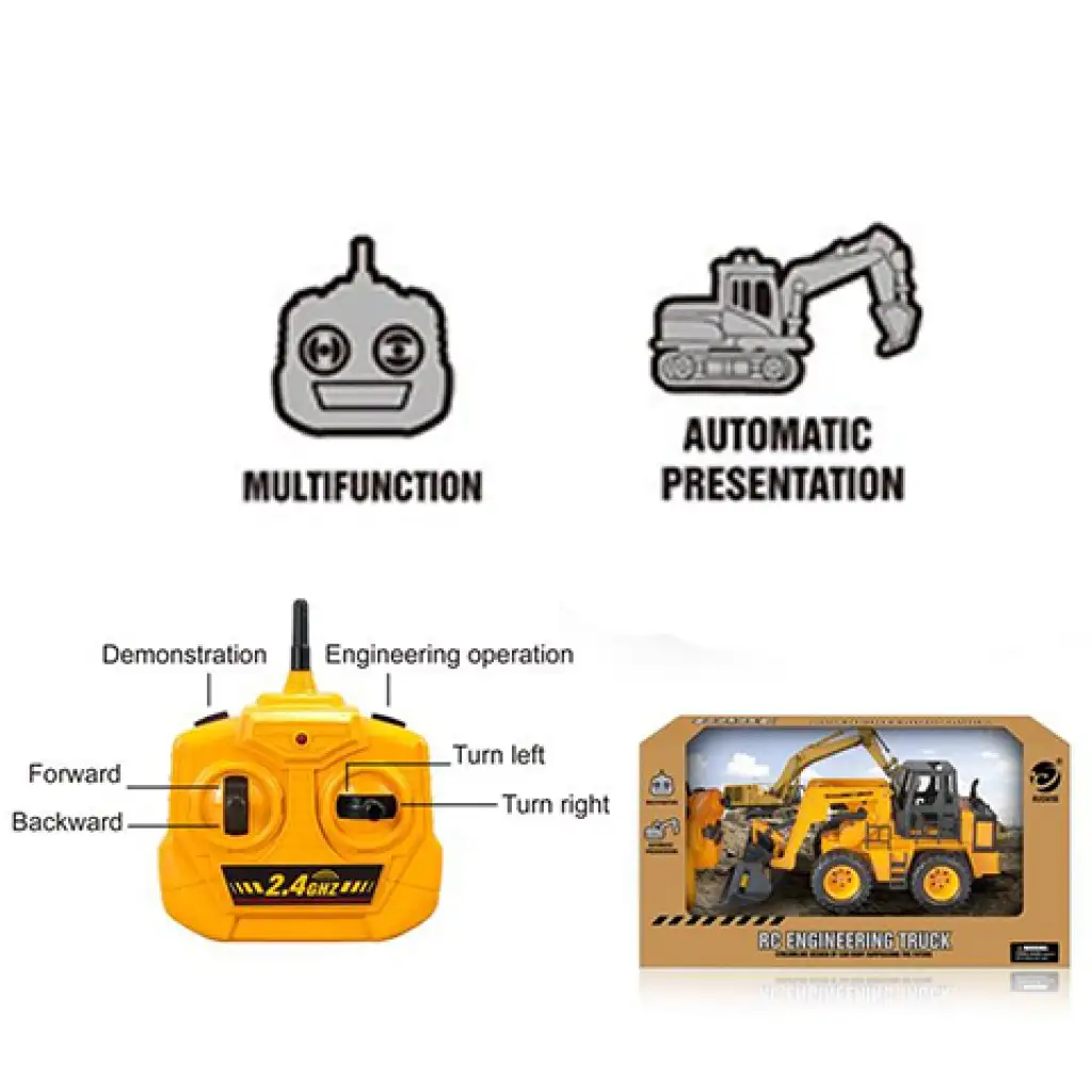 RC 2,4GHz ferngesteuerter Bulldozer mit 6 verschiedenen Funktionen im Maßstab 1/24 kép 2