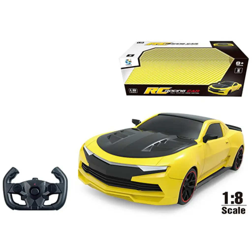 RC ferngesteuertes XXL Chevrolet Camaro gelb-schwarzes Sportauto im Maßstab 1:8