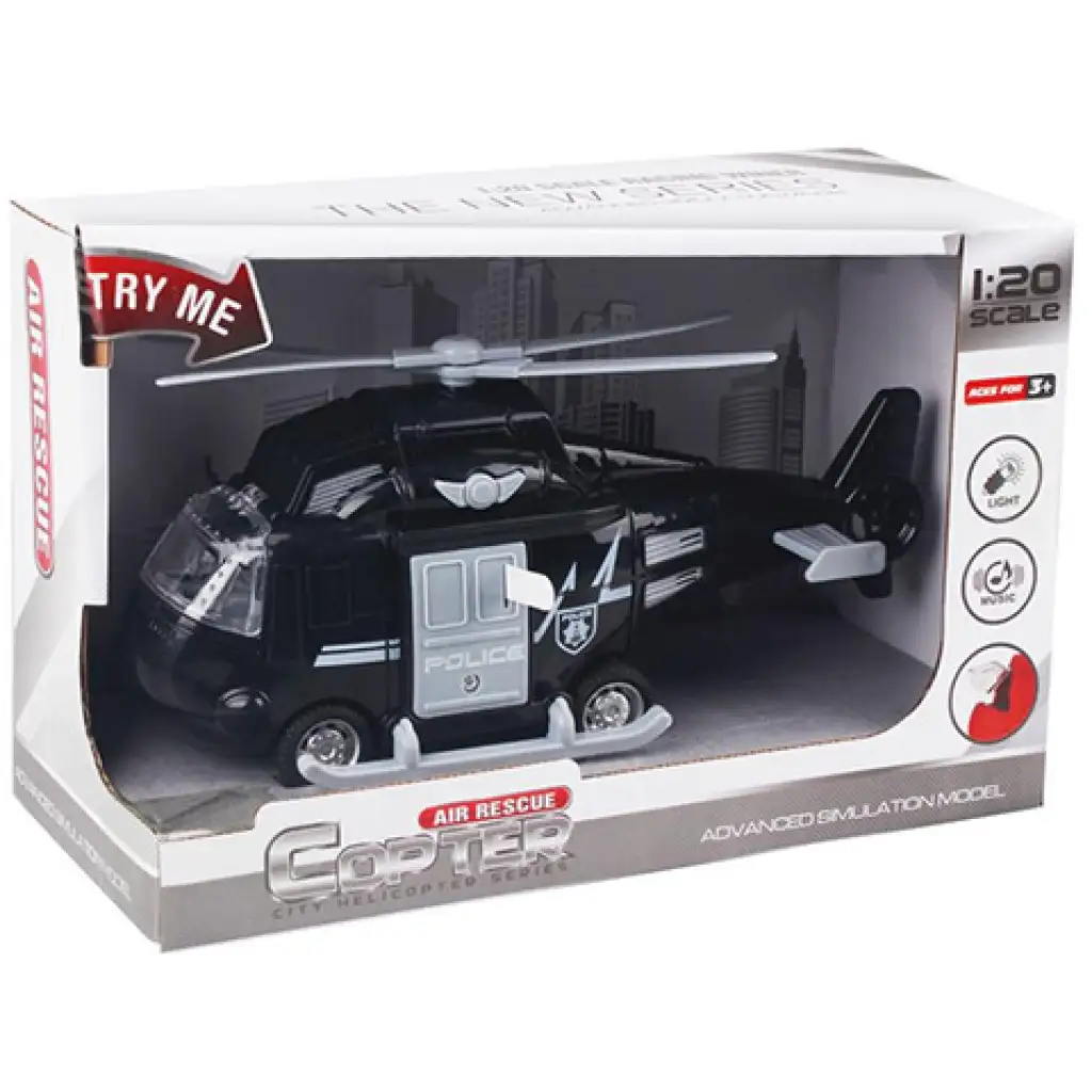 Schwungrad-Polizeihubschrauber mit Licht und Ton 1/20