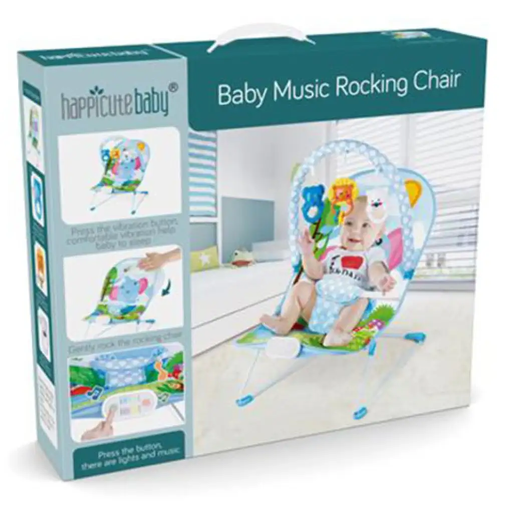 Schaukel- und Musikstuhl mit Elefantenmuster kép 2