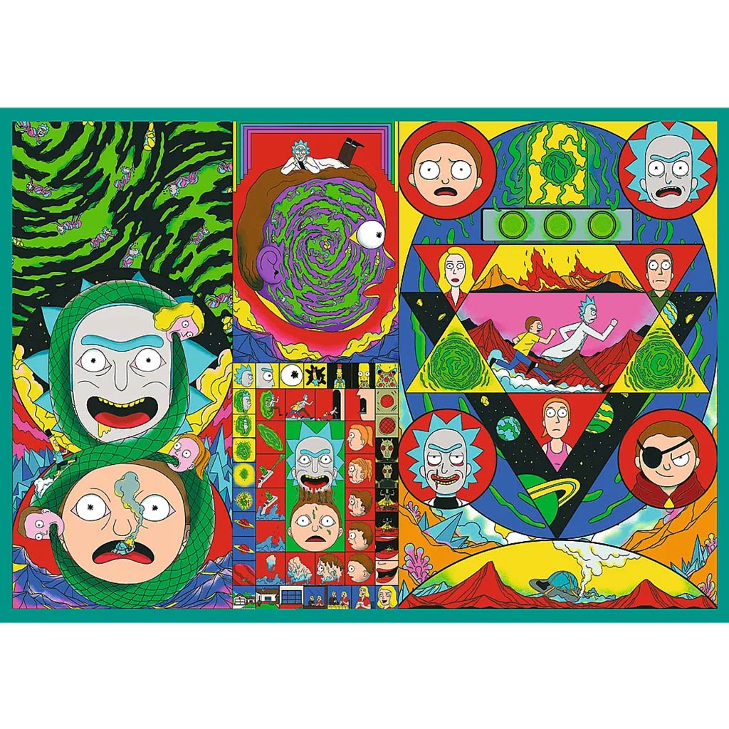 Rick und Morty Verrückte Abenteuer 4x250-teiliges Puzzle - Trefl kép 5