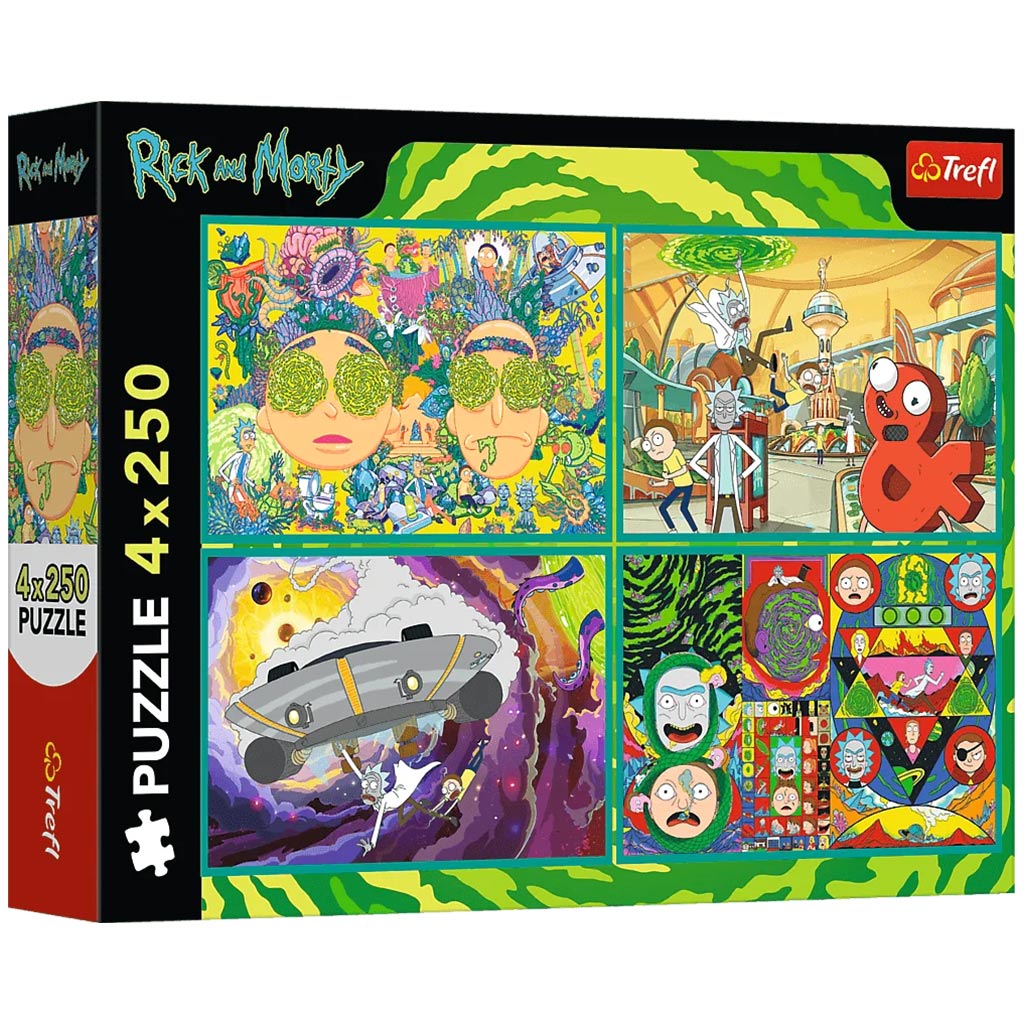 Rick und Morty Verrückte Abenteuer 4x250-teiliges Puzzle - Trefl