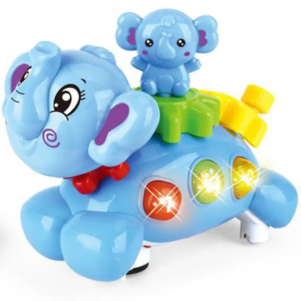 Schaukelnder Elefanten-Babyspielzeug mit Licht- und Toneffekten kép 2