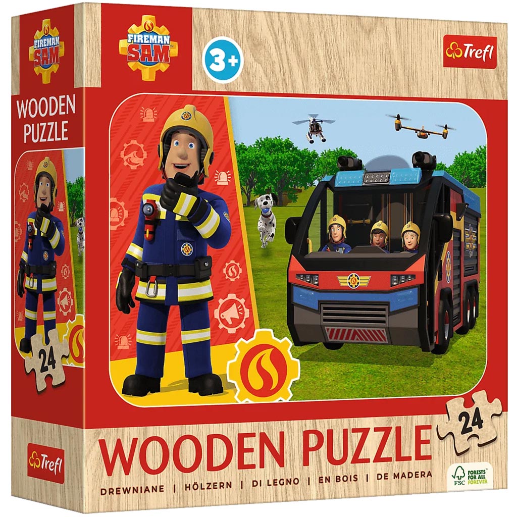 Feuerwehrmann Sam 24-teiliges Holzpuzzle – Trefl