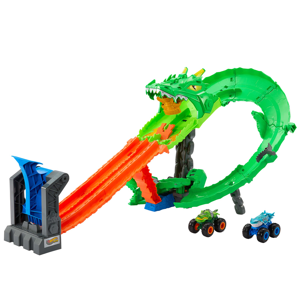 Hot Wheels Monster Trucks: Drachenrennen-Spielset – Mattel kép 2