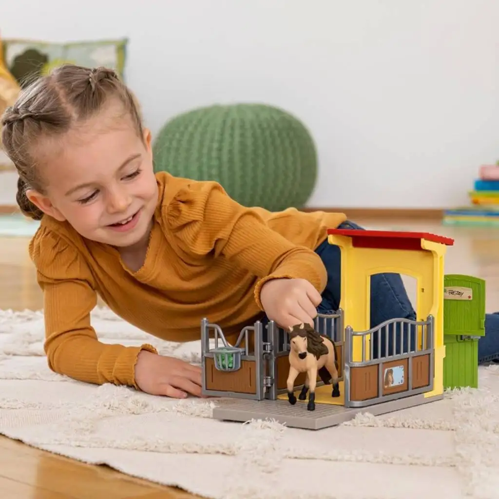 Schleich: Farm World - Pony Box Isländisches Pony Hengst Set (42609) kép 5