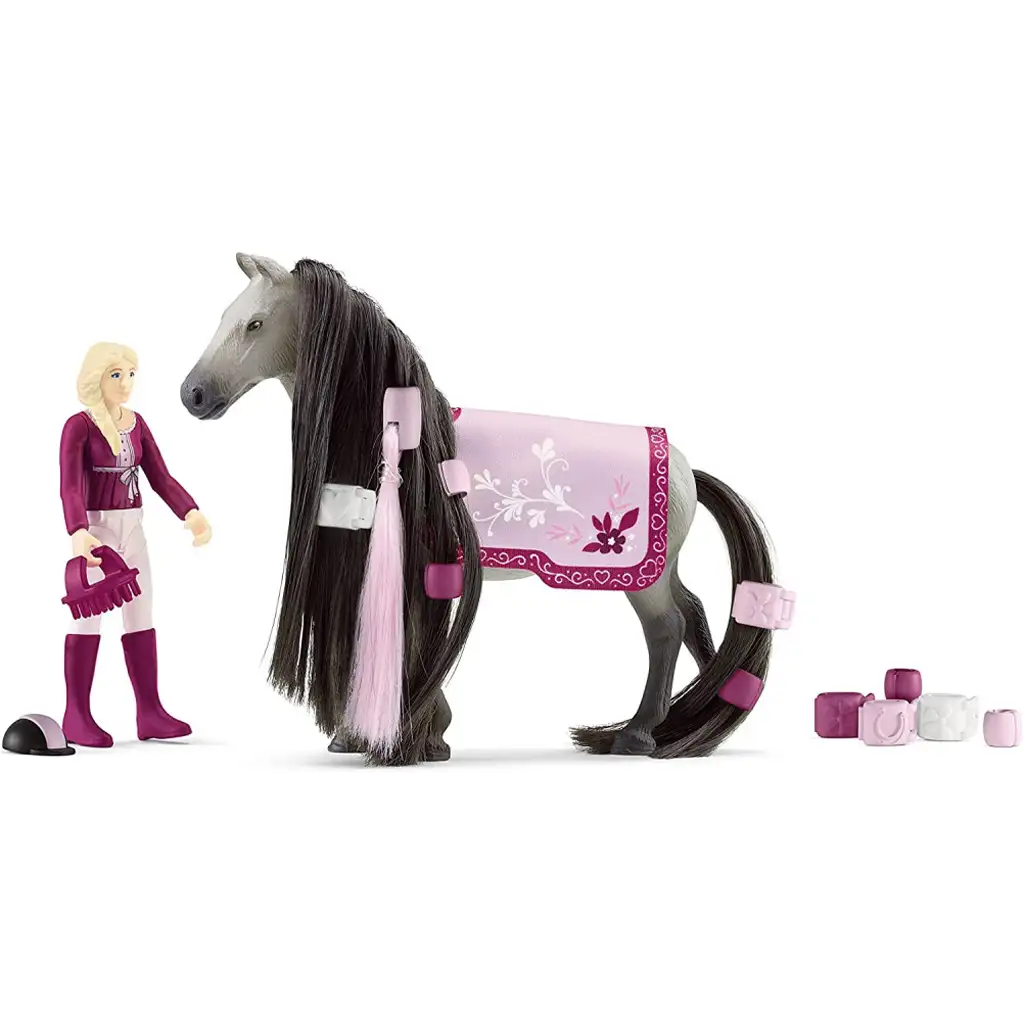 Schleich Horse Club: Sofias Beauties - Sofia und Dusty mit kämmbarer Mähne Starter-Set (42584) kép 3