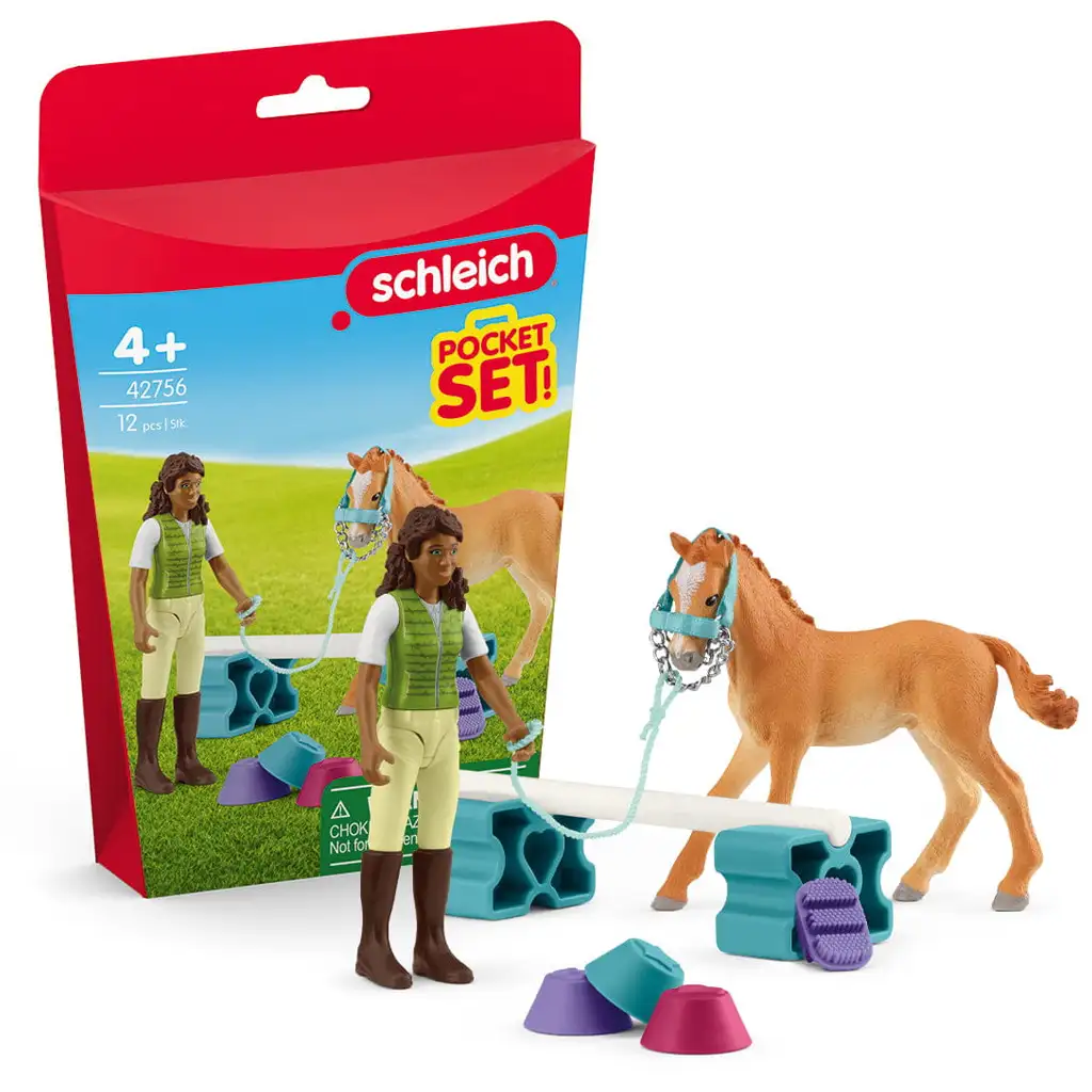 Schleich: Sarahs Pferdetrainer-Set mit Tennessee Walker Fohlen Spielset (42756)