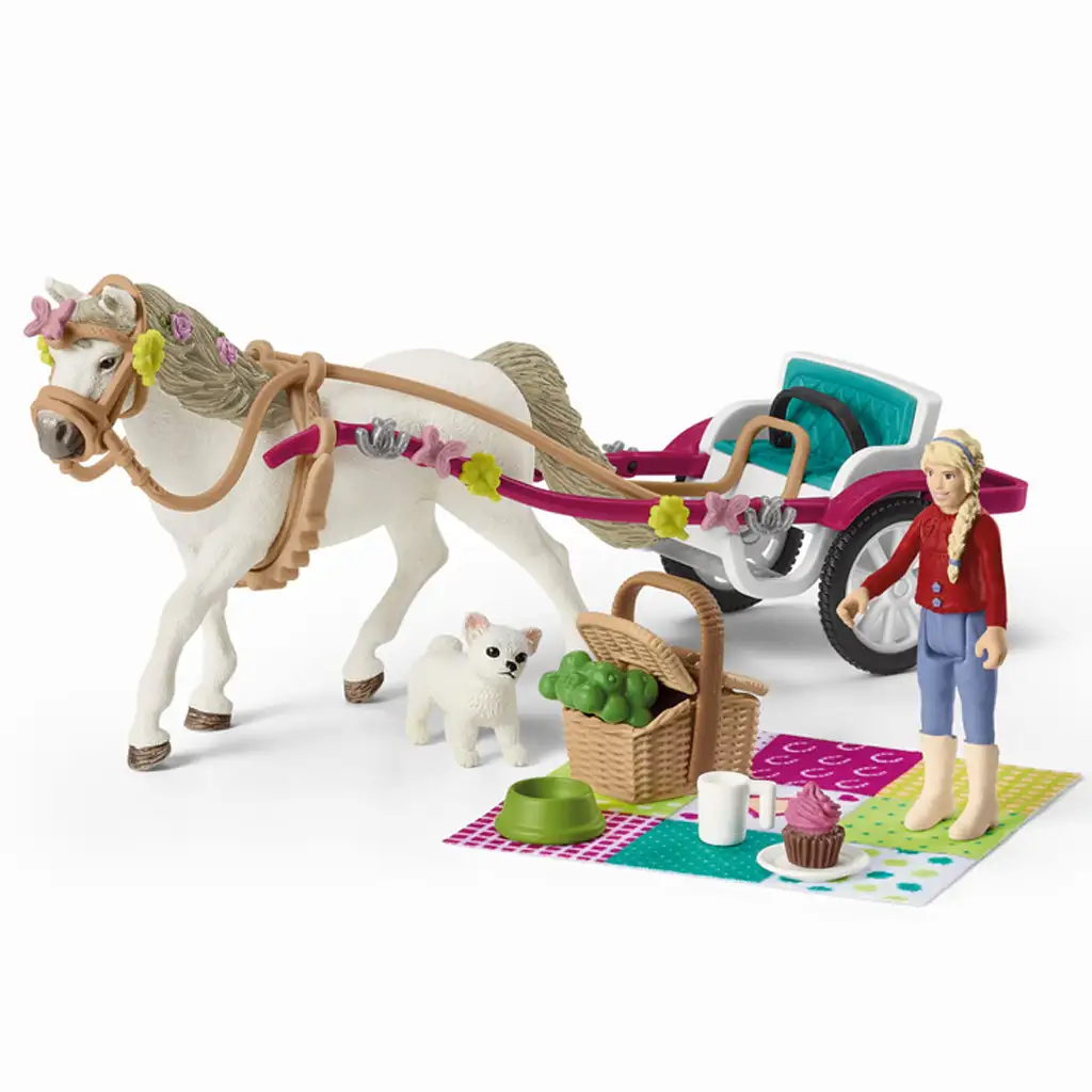 Schleich: Horse Club - Wagen für Pferdeshow mit Picknick Spielset (42467) kép 2