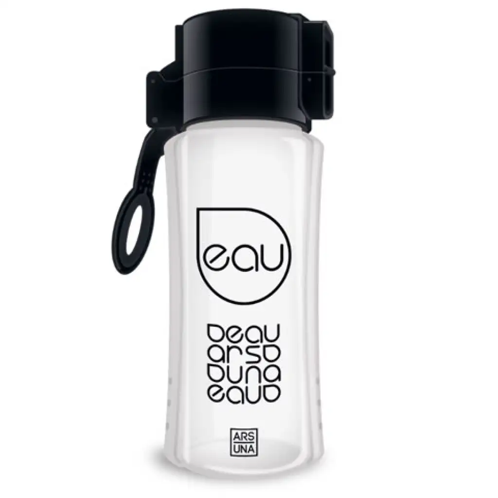 Schwarze durchsichtige Trinkflasche 450ml