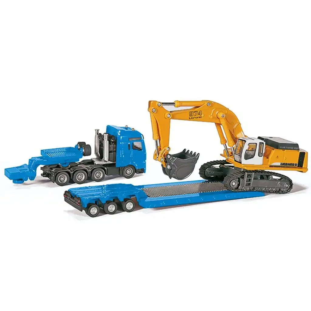 SIKU MAN Schwertransporter mit Liebherr Bagger 1/87 kép 2