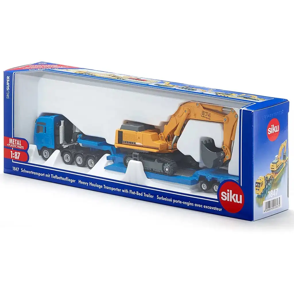 SIKU MAN Schwertransporter mit Liebherr Bagger 1/87 kép 5