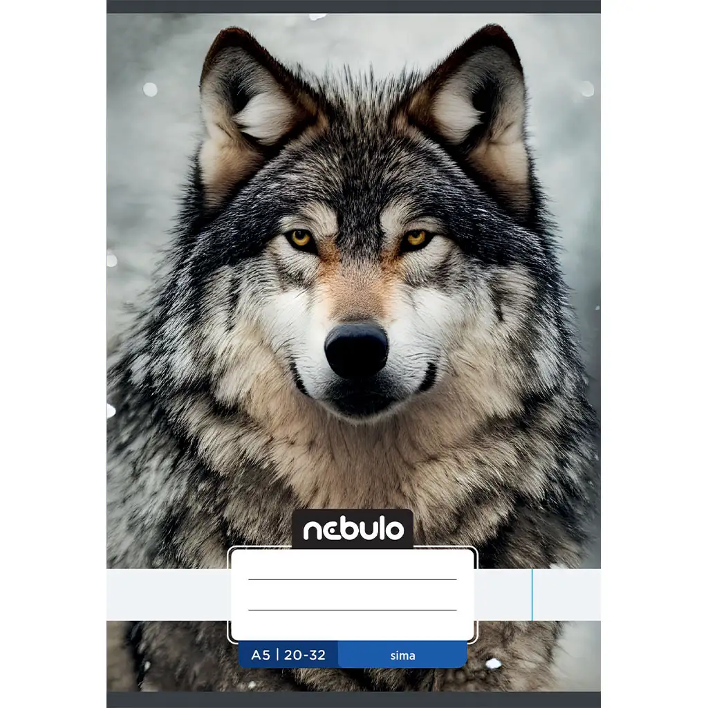 Nebulo: Geheftetes einfaches Heft A5 20-32 Cooles Muster - Mit Wolfsmotiv