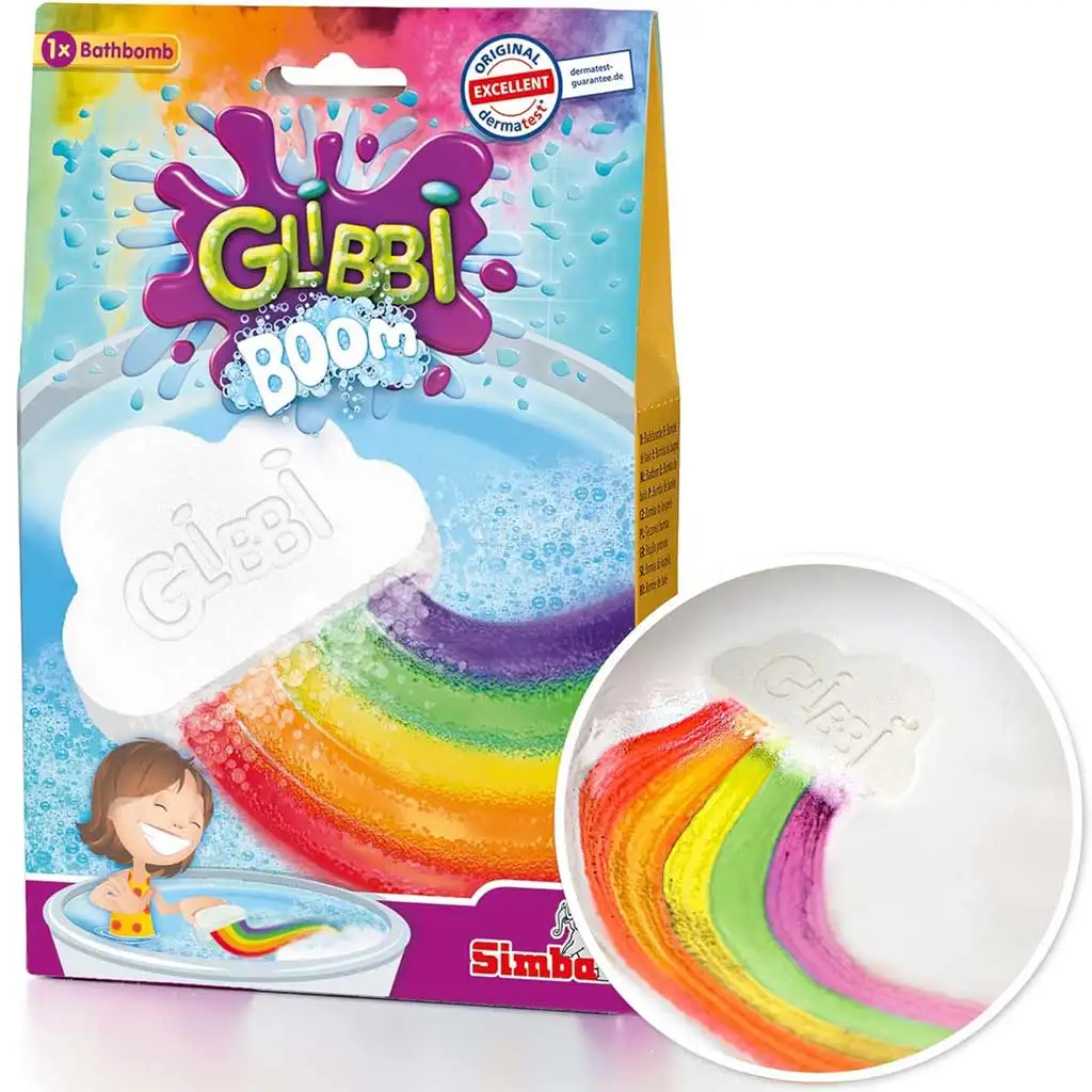 Glibbi Boom: wolkenförmige Badebombe mit Regenbogenfarben - Simba toys