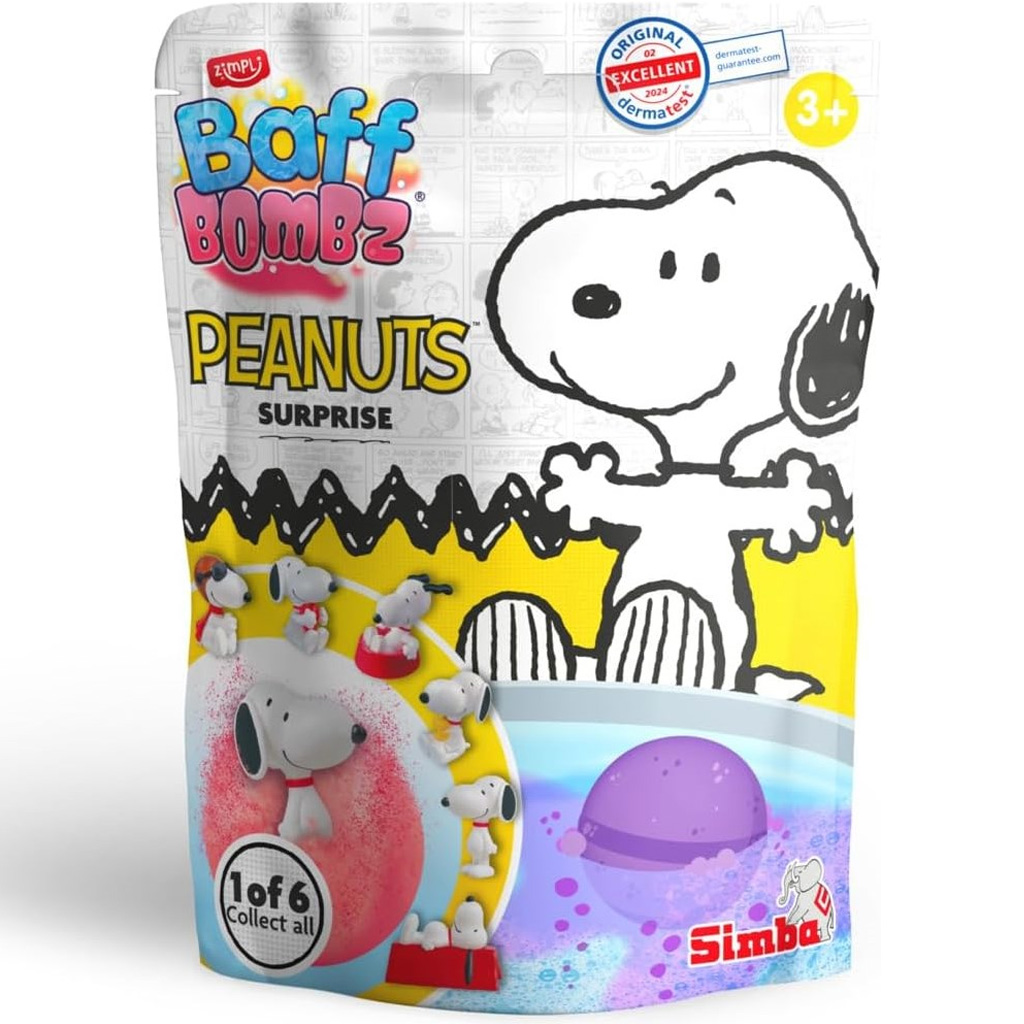 Baff Bombz fürdőbomba meglepetés Peanuts figurával - Simba Toys kép 1