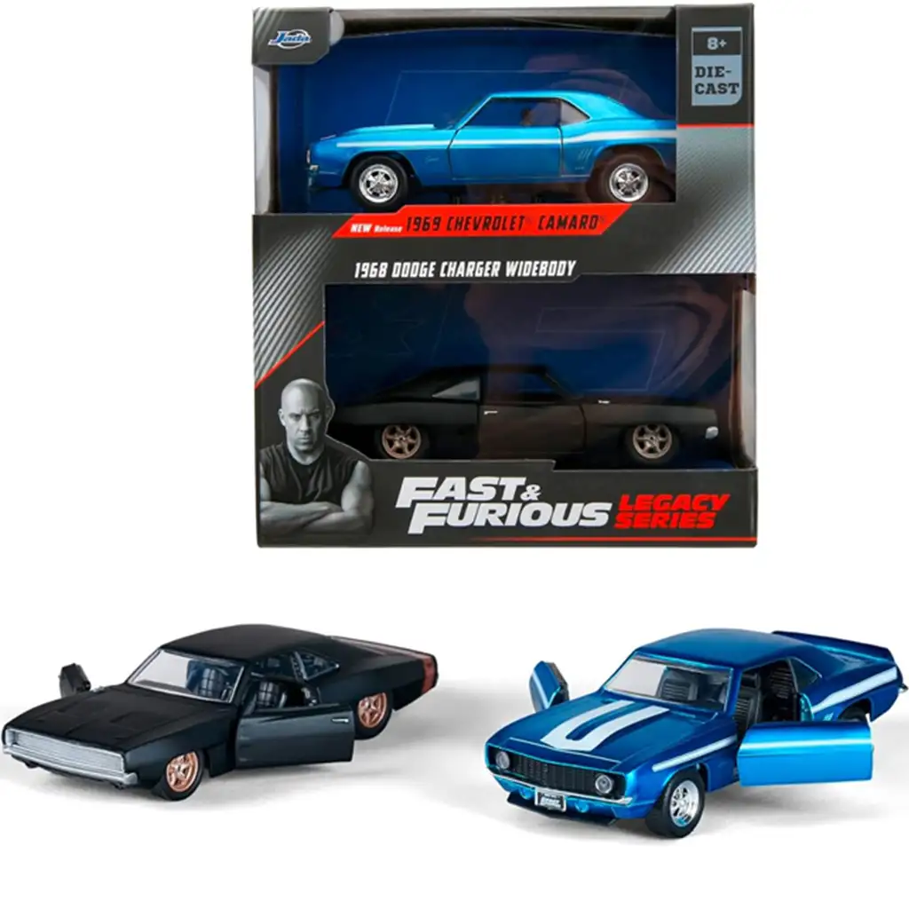 Fast & Furious: 1969 Chevrolet Camaro und 1968 Dodge Charger Widebody 2er-Pack 1/32 Maßstab - Jada Toys