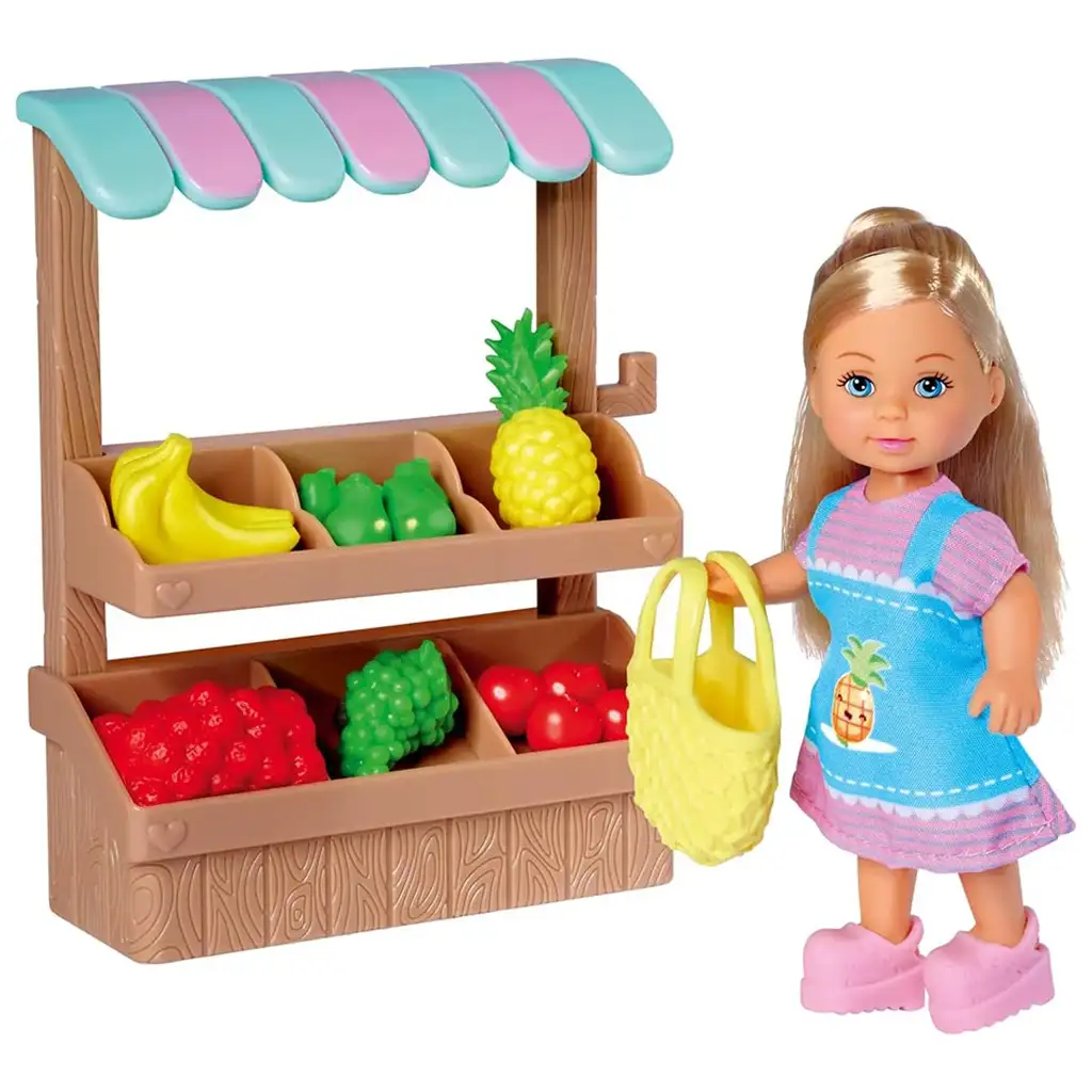 Évi Love: Évi Puppe mit Obststand Spielset - Simba Toys