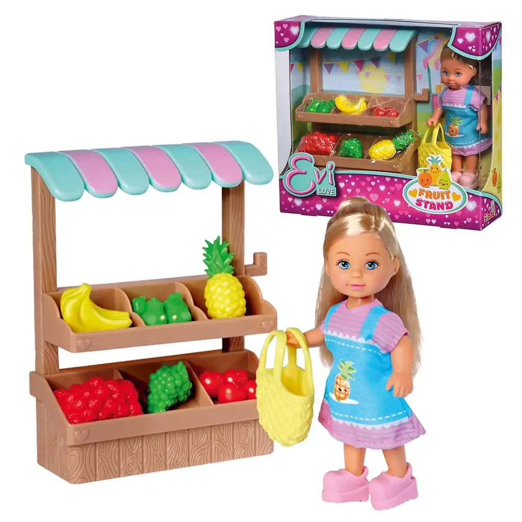 Évi Love: Évi Puppe mit Obststand Spielset - Simba Toys kép 4