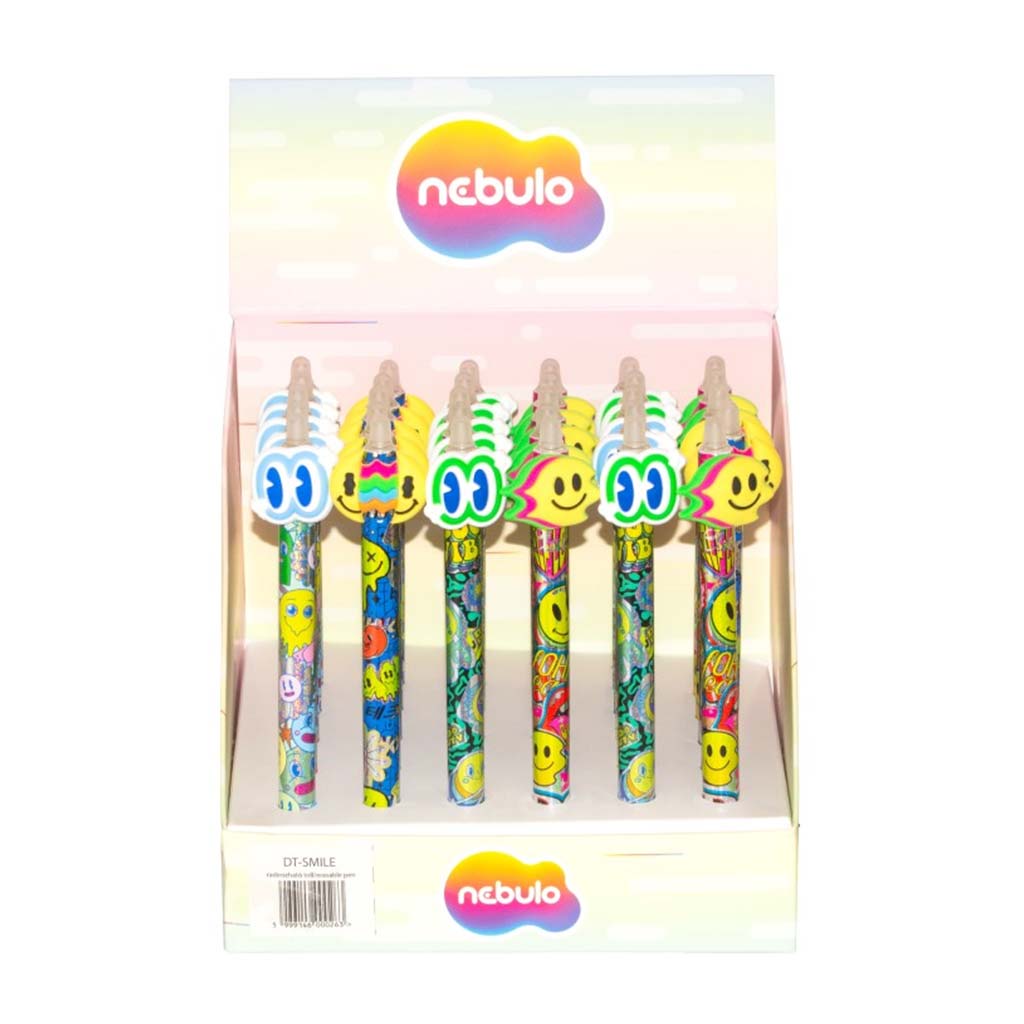 Nebulo: Smile Druckknopf-Gelstift, radierbar, verschiedene Ausführungen, 1 Stück