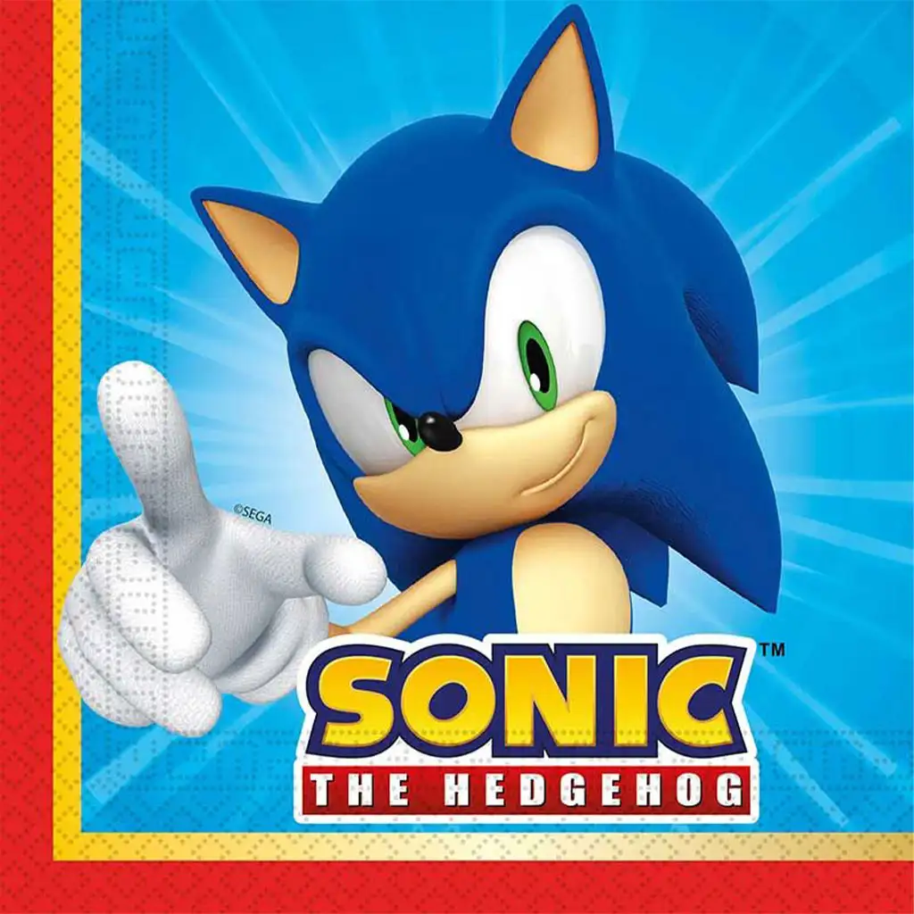 Sonic a sündisznó papírszalvéta szett – 2 rétegű, 33x33 cm, 20db kép 1
