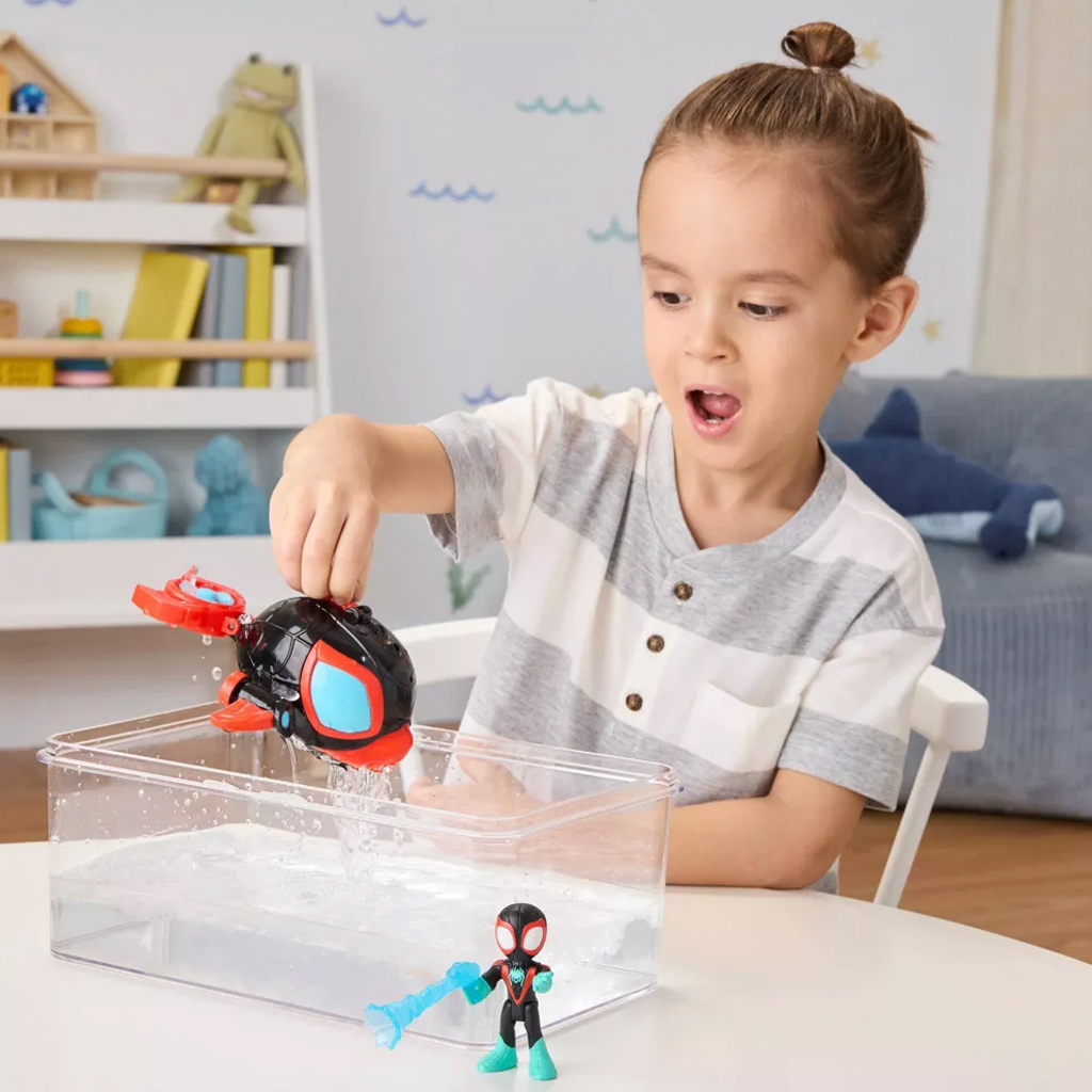 Spidey und seine Super-Freunde: Waterwebs-Figuren und farbwechselnde Fahrzeuge – Spin Dolphin – Hasbro kép 4