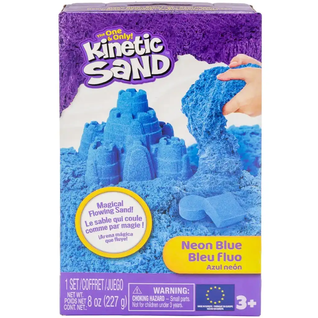 Kinetic Sand: Neonblauer Sandknete mit Formen - Spin Master