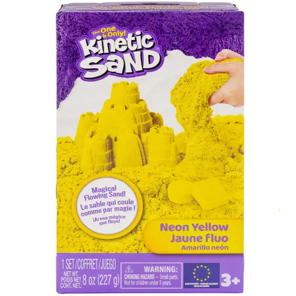 Kinetic Sand: Neon gelber Sandknete mit Formen - Spin Master