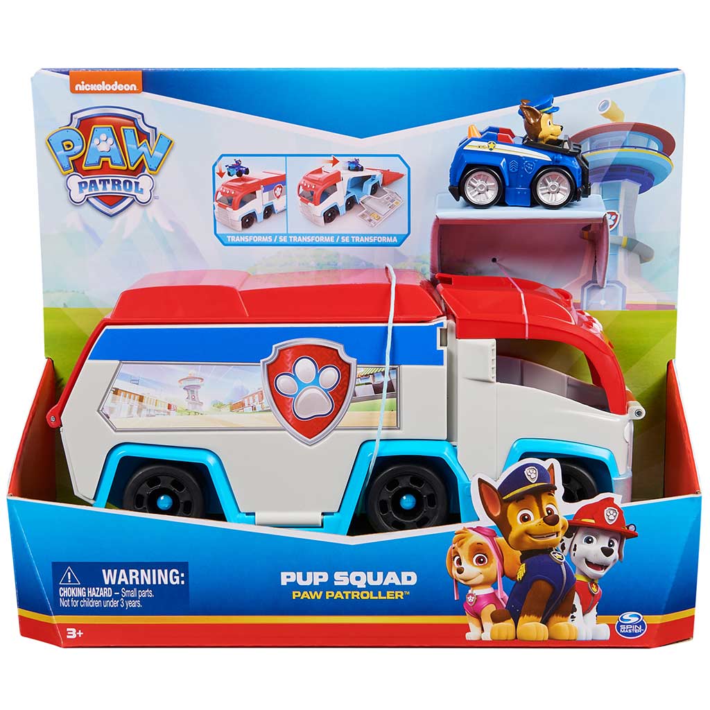 Paw Patrol: PUP Squad Transporter mit Chase-Figur - Spin Master