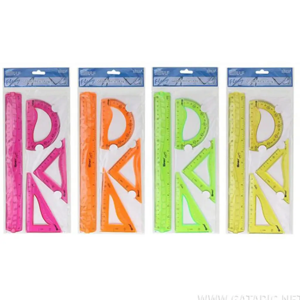 Spirit: Flexibles 4-teiliges Lineal-Set in verschiedenen Farben