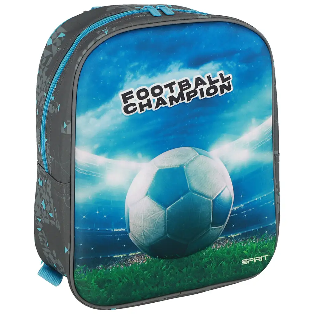 Spirit: Football Champion Fußball 3D gemusterter abgerundeter Kindergartenrucksack 30x25x12cm