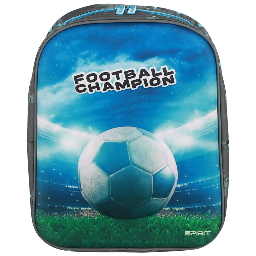Spirit: Football Champion Fußball 3D gemusterter abgerundeter Kindergartenrucksack 30x25x12cm kép 3