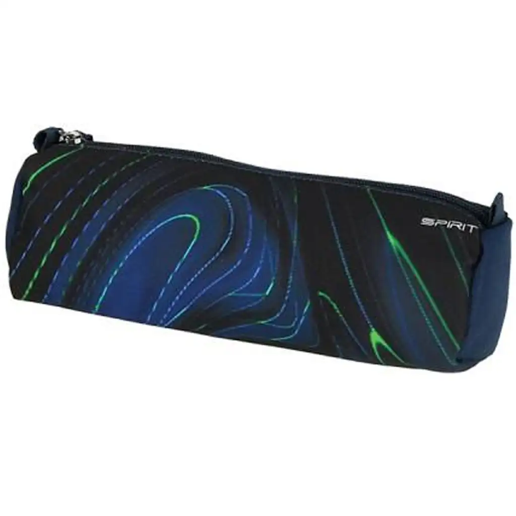 Spirit: Blue Stripes blau-grüne Streifen auf schwarzem Hintergrund Schultasche, Rucksack 4-teiliges Set 41x20x32cm kép 5