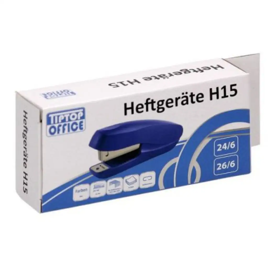 Spirit: Blauer Kunststoff-Hand- und Tischhefter 24/6-26/6 - H15