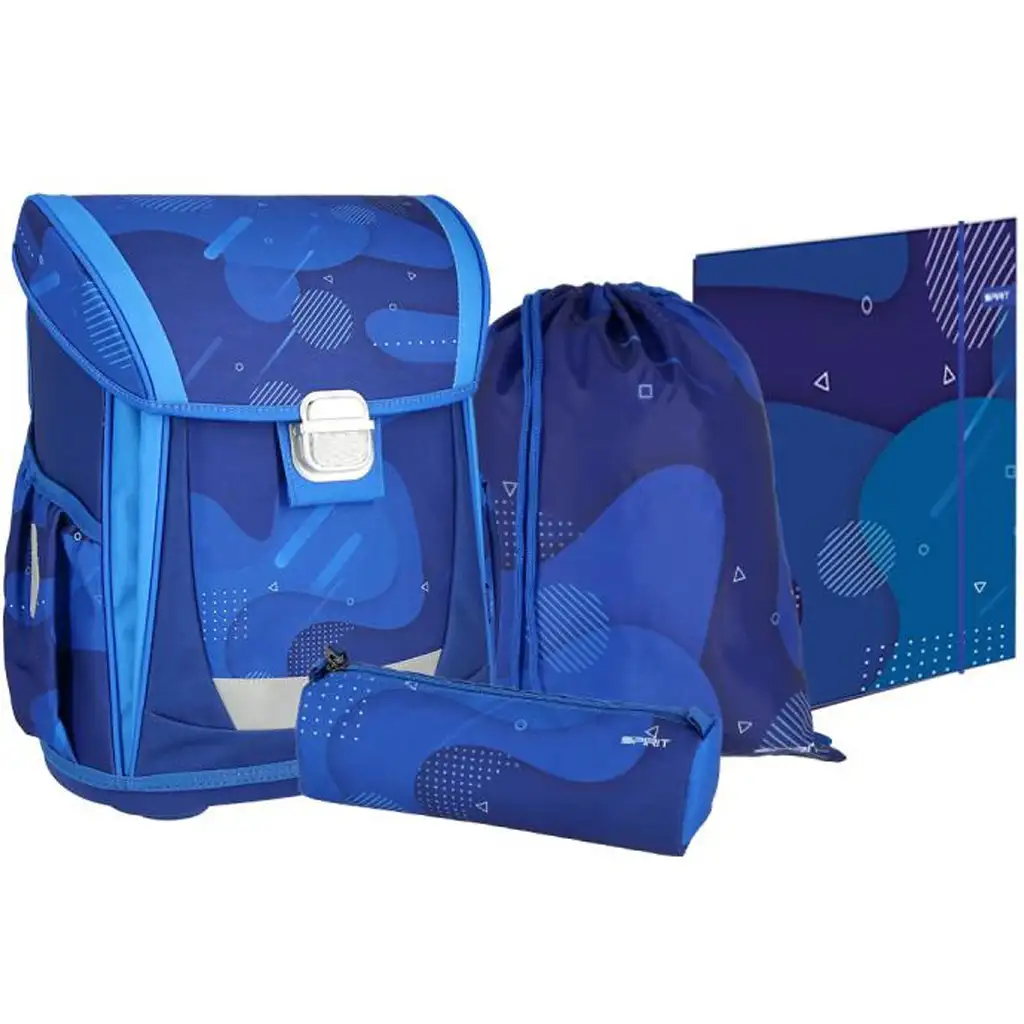 Spirit: Blue Cloud blauer Schulranzen, Rucksack 4-teiliges Set 41x20x32cm